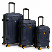 3-Piece Expandable Hard Shell Luggage Set with Spinner Wheels and TSA Lock, Navy Blue