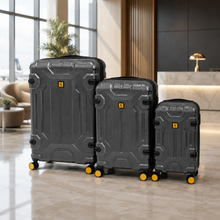 3-Piece Expandable Hard Shell Luggage Set with Spinner Wheels and TSA Lock, Gray