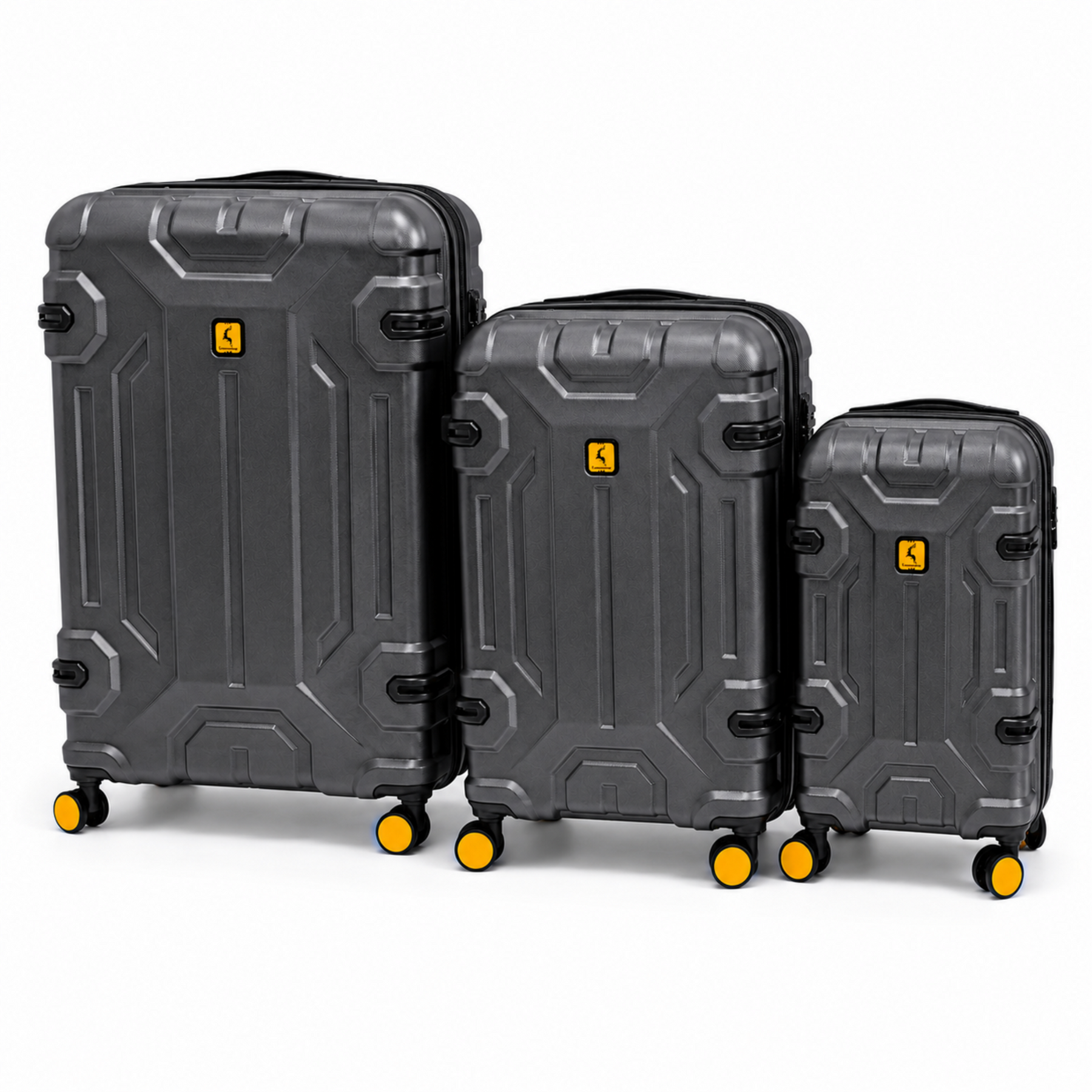 3-Piece Expandable Hard Shell Luggage Set with Spinner Wheels and TSA Lock, Gray