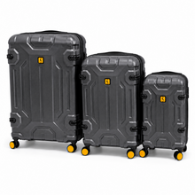 3-Piece Expandable Hard Shell Luggage Set with Spinner Wheels and TSA Lock, Gray