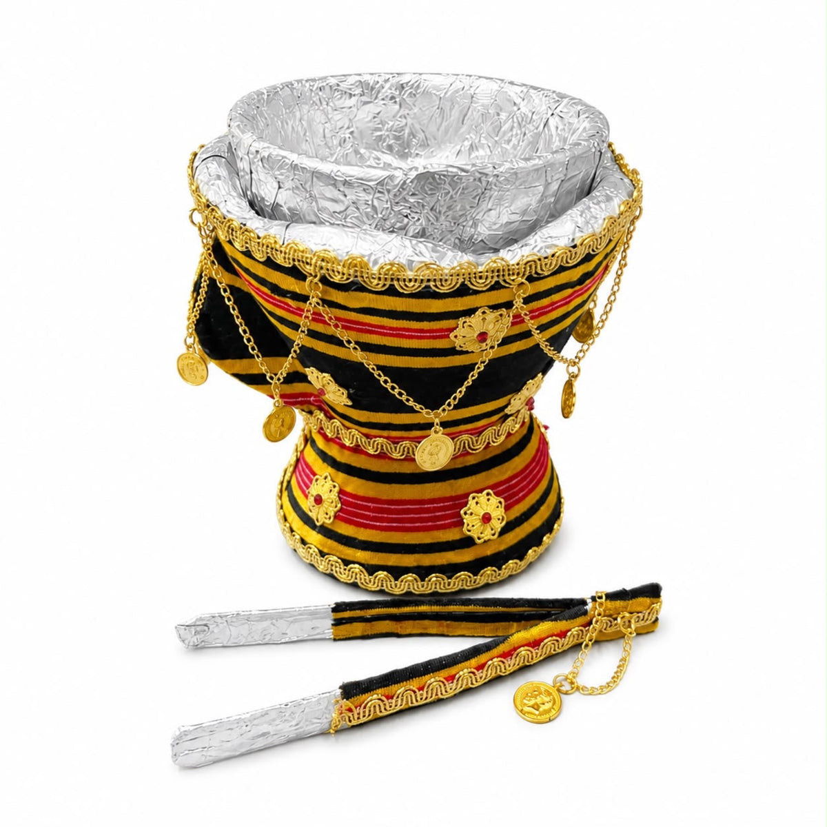 Traditional Yemeni-Style Mabkhara Incense Burner – Black & Gold Decorative Bakhoor Holder – 6.5 Inch