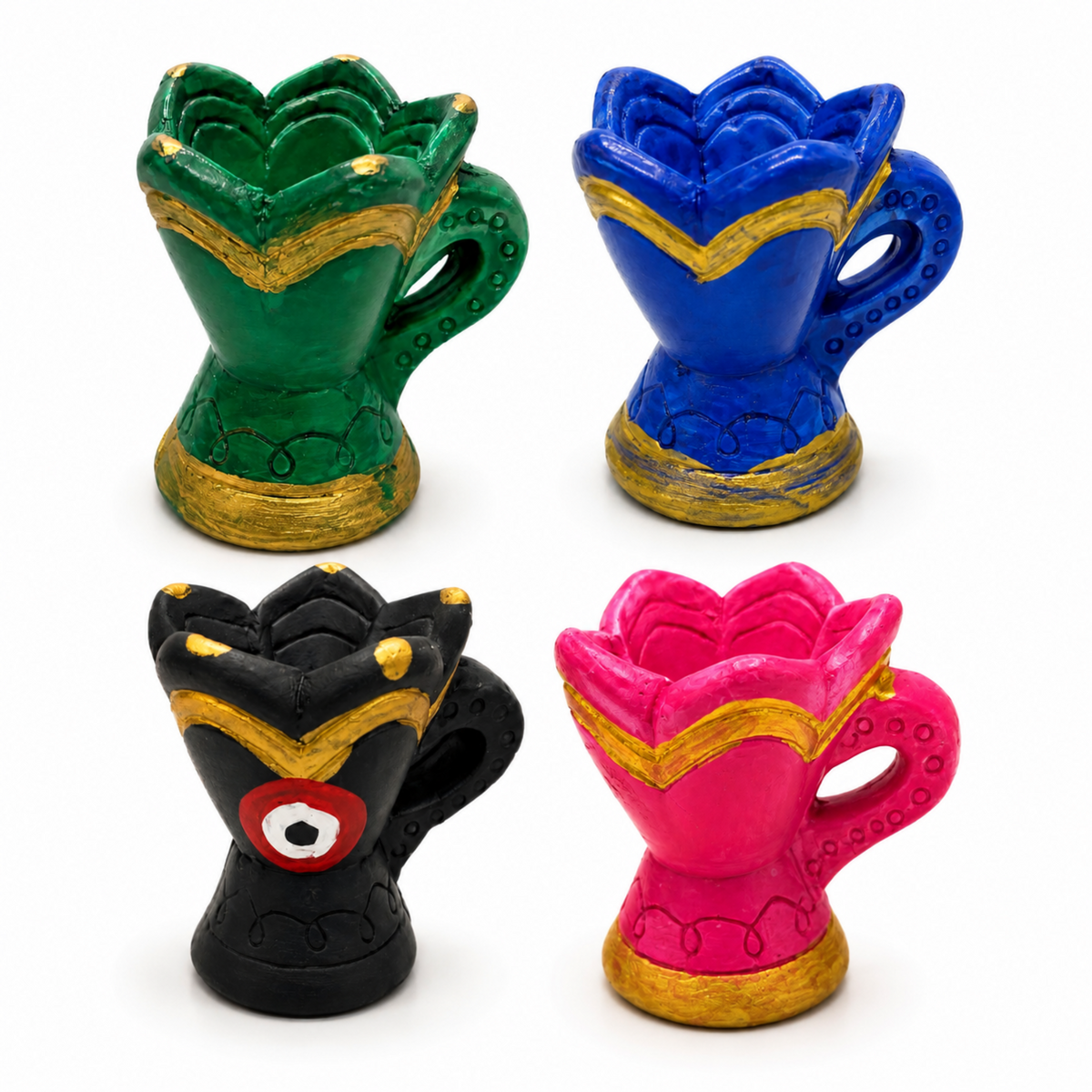 Traditional Sananni Mini Incense Burner, Multicolor Decorative Bakhoor Holder, 3 Inch