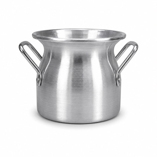 Traditional Yemeni Soup Berm, Medium – Silver-Tone Two-Handle Serving Vessel