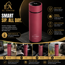 El Adham 420mL Premium Stainless Steel Vacuum Insulated Travel Bottle with Smart Temperature Display & Gift Box – Pink