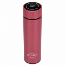 El Adham 420mL Premium Stainless Steel Vacuum Insulated Travel Bottle with Smart Temperature Display & Gift Box – Pink