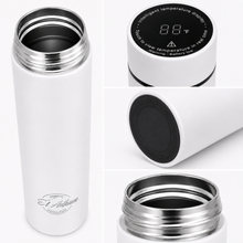 El Adham 420mL Premium Stainless Steel Vacuum Insulated Travel Bottle with Smart Temperature Display & Gift Box – White