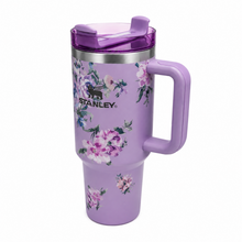 Stanley Quencher-Style Floral Travel Tumbler with Handle & Straw Lid, Lavender, 40 Oz