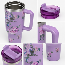 Stanley Quencher-Style Floral Travel Tumbler with Handle & Straw Lid, Lavender, 40 Oz