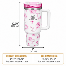 Stanley Floral 40 oz Travel Tumbler with Handle & Straw Lid – White