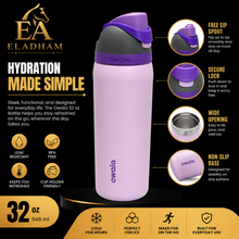 Owala FreeSip 32 oz Insulated Stainless Steel Water Bottle with Flip Straw Lid – Lavender