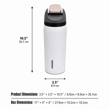 Owala FreeSip Insulated Stainless Steel Water Bottle with Flip Straw Lid, 32 oz, White, 3.5" x 3.5" x 10.5"
