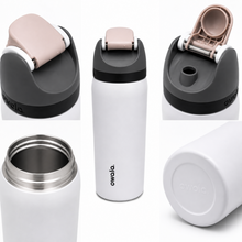 Owala FreeSip Insulated Stainless Steel Water Bottle with Flip Straw Lid, 32 oz, White, 3.5" x 3.5" x 10.5"