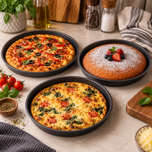 3-Piece Springform Cake Pan Set – 10.25", 11.5" & 12.5" Round Baking Pans for Cheesecake, Cakes & Pizza