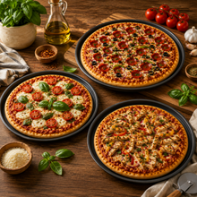 3-Piece Springform Cake Pan Set – 10.25", 11.5" & 12.5" Round Baking Pans for Cheesecake, Cakes & Pizza