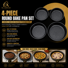 4-Piece Round Baking Pan Set – 9.75, 10.5, 12 & 12.75 Inch