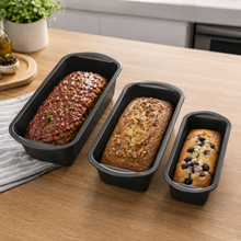 3-Piece Rectangular Loaf & Cake Pan Set, Nesting Sizes