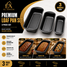 3-Piece Rectangular Loaf & Cake Pan Set, Nesting Sizes