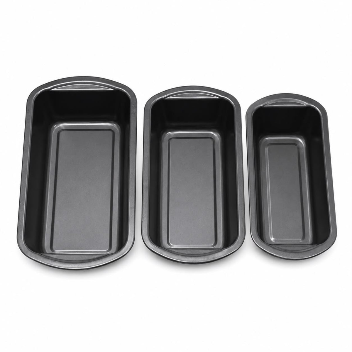 3-Piece Rectangular Loaf & Cake Pan Set, Nesting Sizes