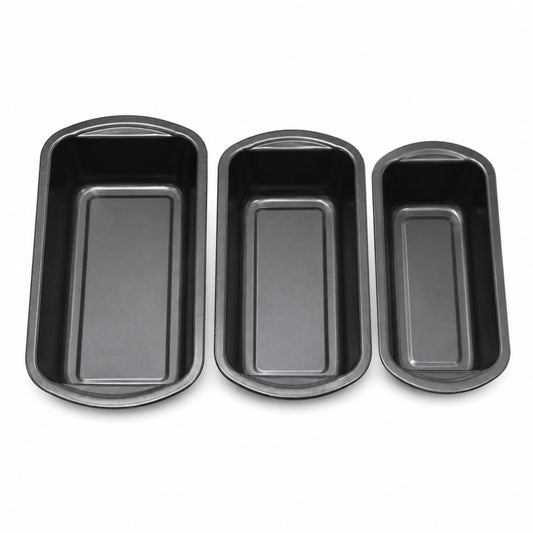 3-Piece Rectangular Loaf & Cake Pan Set, Nesting Sizes