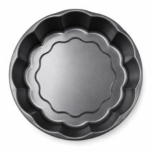 3-Piece Fluted Round Cake Pan Set, Red & Black