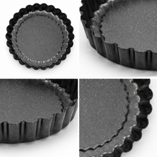 3-Piece Fluted Tart & Quiche Pan Set – Round Scalloped Baking Pans, 9.5", 11" & 12.5"