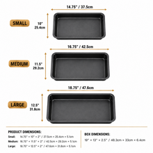 3-Piece Deep Rectangular Bakeware Set – Multi-Size Baking & Roasting Pans, Black