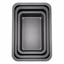 3-Piece Deep Rectangular Bakeware Set – Multi-Size Baking & Roasting Pans, Black