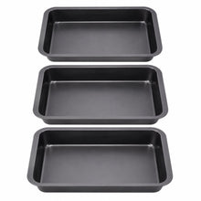 3-Piece Deep Rectangular Bakeware Set – Multi-Size Baking & Roasting Pans, Black