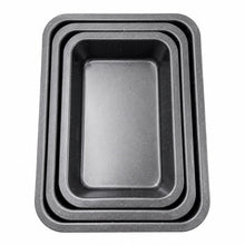 3-Piece Multi-Size Rectangular Baking Pan Set – Black Speckled Finish