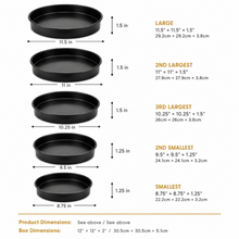 5-Piece Nonstick Round Baking Pan Set – Multi-Size Cake, Pizza & Dessert Bakeware