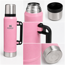 Stanley Classic 1.4L Vacuum Insulated Flask & Travel Thermos with Handle and Cup Lid – Pink
