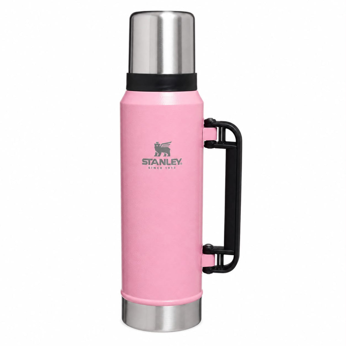 Stanley Classic 1.4L Vacuum Insulated Flask & Travel Thermos with Handle and Cup Lid – Pink