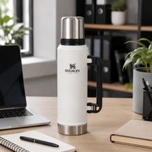 Stanley Classic 1.4L Vacuum Insulated Flask & Travel Thermos with Handle and Cup Lid – White