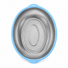 15-Inch Stainless Steel Oval Mesh Strainer – Blue