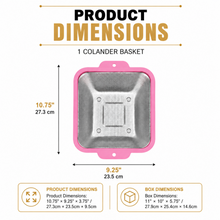 4-Piece Stainless Steel Square Mesh Strainer Set with Color-Coated Handles, 10.75 x 9.25 in