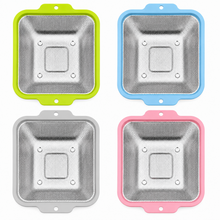 4-Piece Stainless Steel Square Mesh Strainer Set with Color-Coated Handles, 10.75 x 9.25 in
