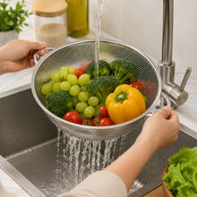 3-Piece Stainless Steel Round Colander Set with Dual Handles – Medium, Large & XL Kitchen Strainers