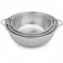 3-Piece Stainless Steel Round Colander Set with Dual Handles – Medium, Large & XL Kitchen Strainers
