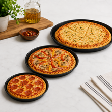 3-Piece Round Baking Pan Set – 11.5, 12.5 & 14 in, Black