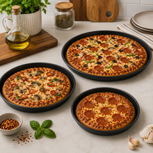 3-Piece Round Baking Pan Set – 11.5, 12.5 & 14 in, Black