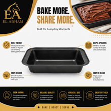 10-Inch Nonstick Rectangular Loaf Pan – Deep Bread, Cake & Meatloaf Baking Pan, Black