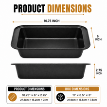 10.75-Inch Nonstick Rectangular Loaf Pan – Deep Black Baking Pan