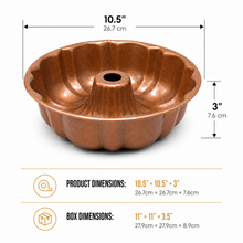 10.5-Inch Round Fluted Tube Cake Pan with Center Chimney – Brown
