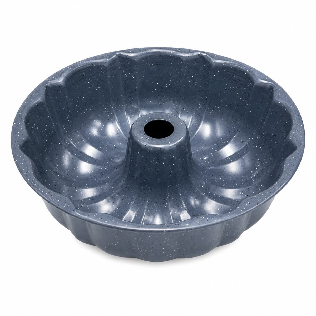 10.5-Inch Fluted Tube Cake Pan – Gray Speckled