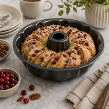 Fluted Tube Cake Pan with Center Chimney, Black, 9.25 Inch
