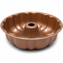 9.25-Inch Round Fluted Tube Cake Pan with Center Chimney – Brown