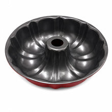 9.25-Inch Fluted Tube Cake Pan – Red & Black