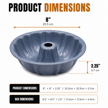 Round Fluted Tube Cake Mold Gray 8 x 8 x 2.25 Inch Bundt Pan
