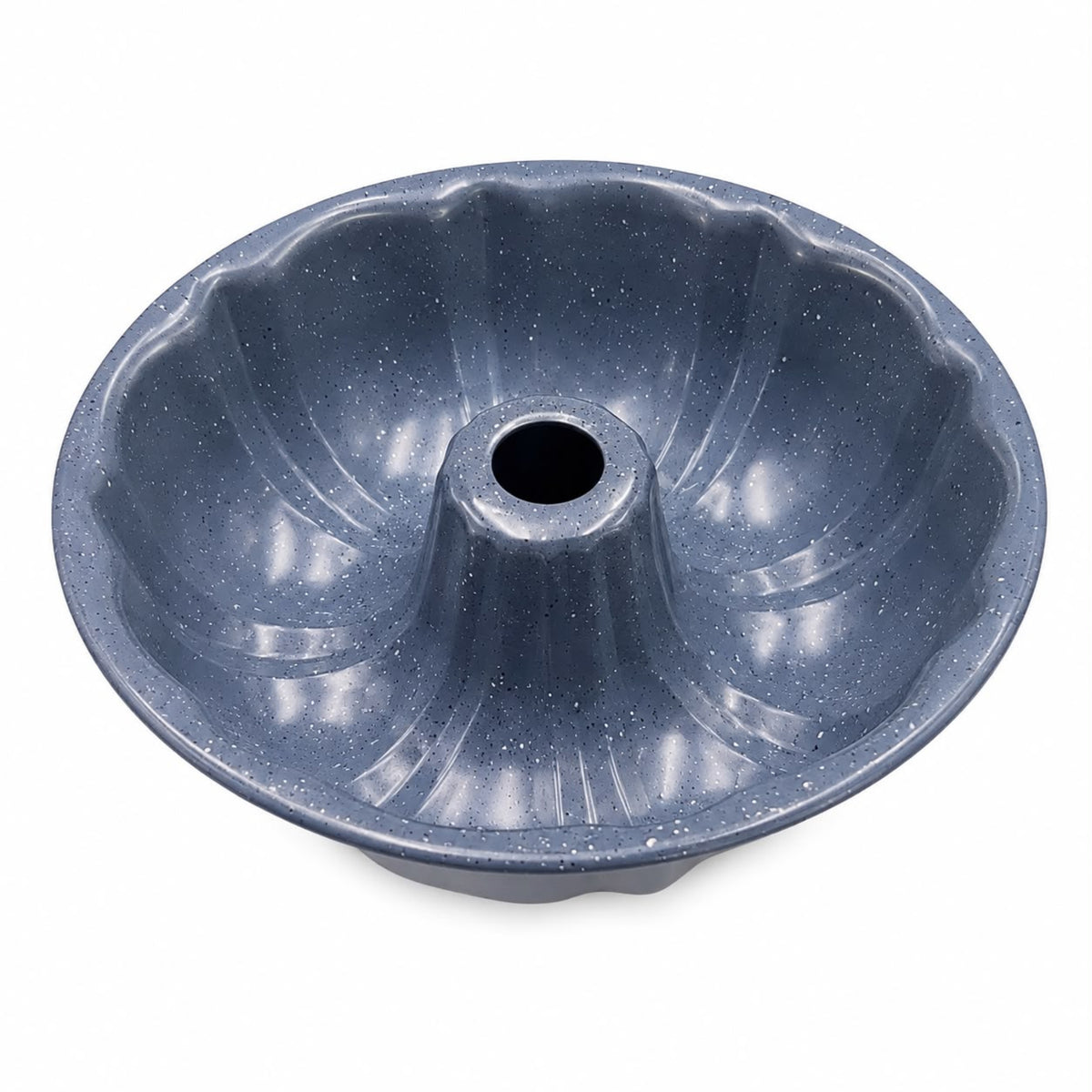 Round Fluted Tube Cake Mold Gray 8 x 8 x 2.25 Inch Bundt Pan