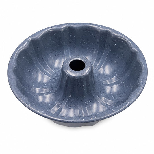 Round Fluted Tube Cake Mold Gray 8 x 8 x 2.25 Inch Bundt Pan